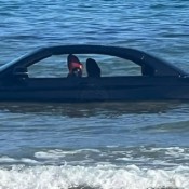 WATCH BMW 4 Series Convertible Washed Out To Sea After Owner Leaves It On The Beach